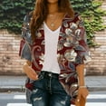 thumbnail image 1 of Xuyuer Cardigan for Women 3/4 Sleeve Lightweight Summer Kimono Cardigan Loose Beach Cover Up 2026 Summer Cardigan Casual V Neck Cute Tops Floral Kimono Summer Short Cover Ups, 1 of 7