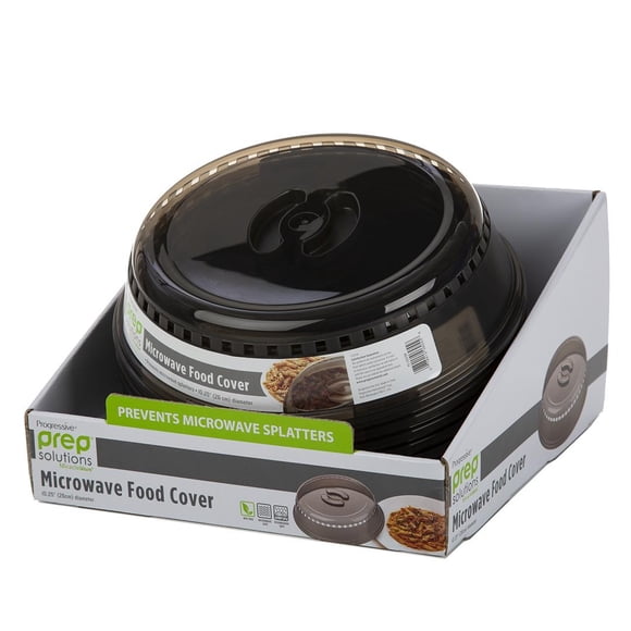 Progressive International Couvercle de Cuisson Micro-Ondes PS-55GYDP Solutions de Préparation; Couvercle Plat; avec Trous de Ventilation; Poignée Centrale; Rond 10-1/4 Pouces; Polypropylène; Lave-Vaisselle; Gris; Simple