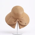 thumbnail image 3 of Women's Back Bow Knot Straw Sun Hat with Split Brim - UPF 50+ UV Protection Foldable Beach Hat, 3 of 5