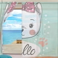 thumbnail image 3 of Splicing Pattern Cute Little Cat Girl Semi Sheer Curtains Window Voile Drapes Panels Treatment-55X84in for Living Room Bedroom Kids Room, 3 of 4