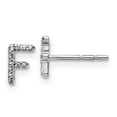 thumbnail image 3 of 14K White Gold Diamond Initial F Earrings (0.066Ct), 3 of 4