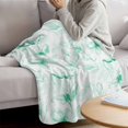 thumbnail image 3 of Green Flower Blanket Soft Cozy Warm Throw Blanket for Couch, Plush Fuzzy Flannel Fleece Blankets for Sofa, Watercolor Floral Botanical Line Drawing Print Bed Blankets Gifts for Men, 50"x60", 3 of 9