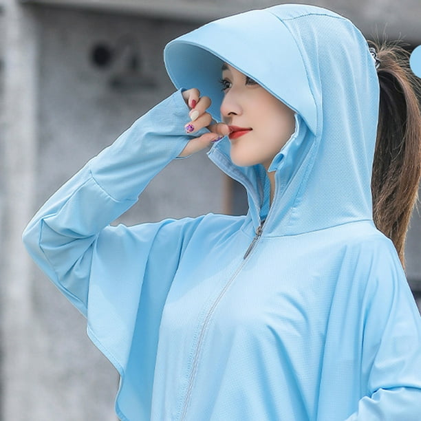 Sun Protection Hoodie Jacket Ice Silk Sun Protection Woman Hooded Cooling Shirt Woman Hoodie Sun Shirt Achieve More Walmart