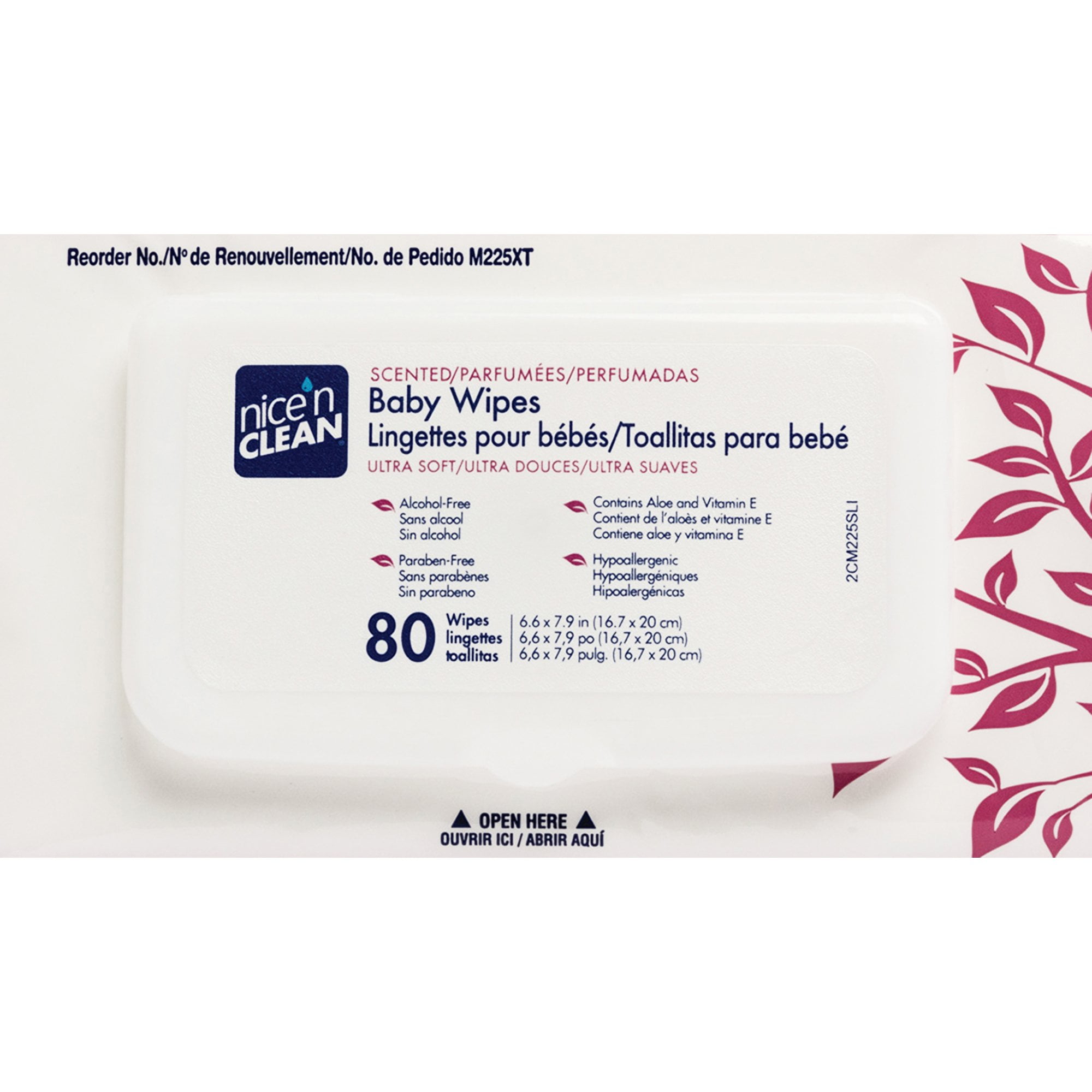 Nice 'n Clean Baby Wipes, Unscented, Hypoallergenic for Sensitive Skin, 80 Wipes, 1 Pack