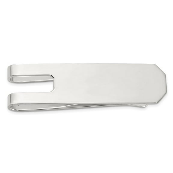 925 Sterling Silver Polished Money Clip Measures 50.7x13.8mm Wide Jewelry for Men - 7.5 Grams