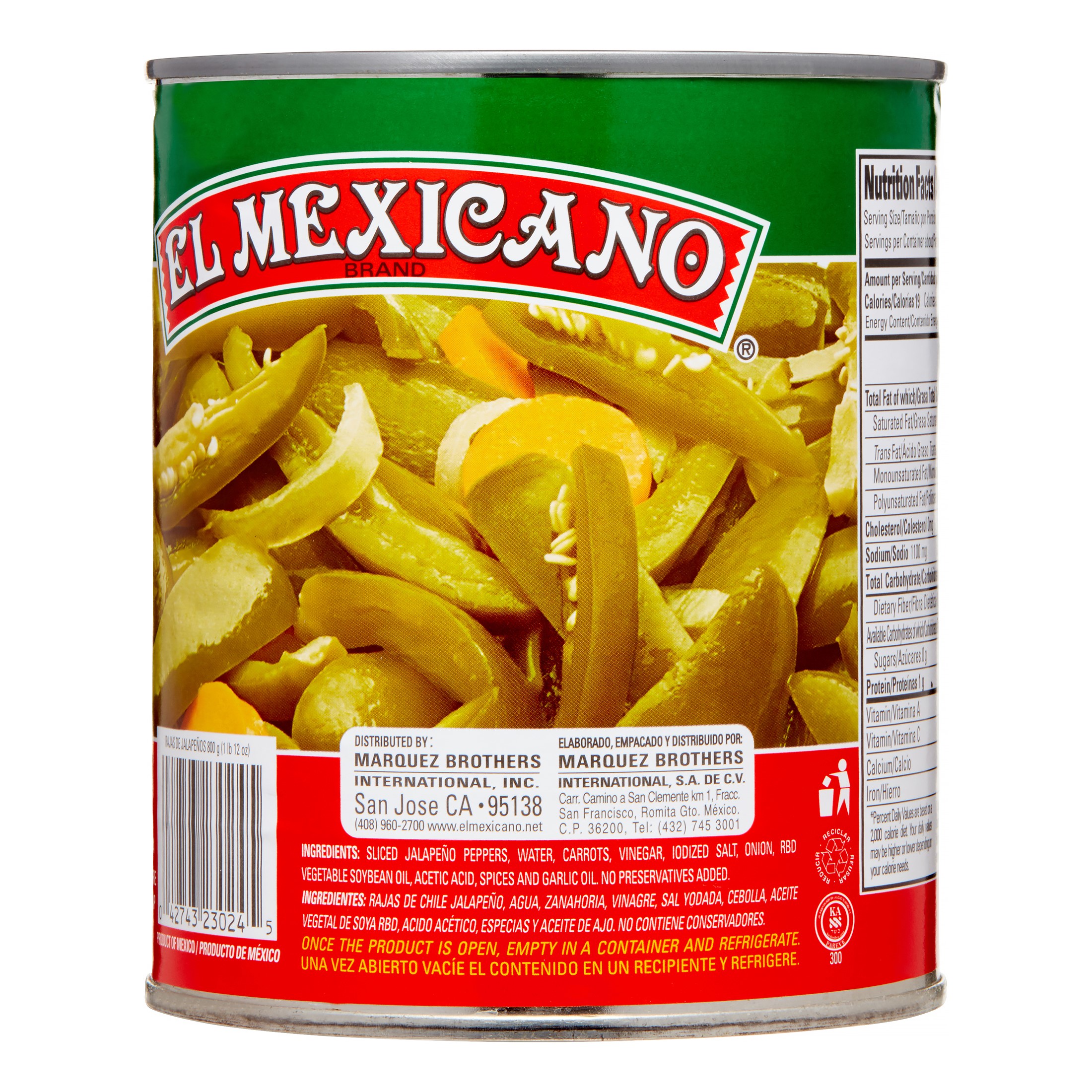 El Mexicano Sliced Jalapenos, 28 Oz - image 2 of 4