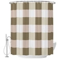 thumbnail image 2 of Brown White Buffalo Check Shower Curtains for Bathroom, Farmhouse Plaid Modern Geometric Waterproof Fabric Shower Curtain, Decorative Bathroom Curtain for Bathtub, 72"x72" , No Hooks Included, 2 of 9