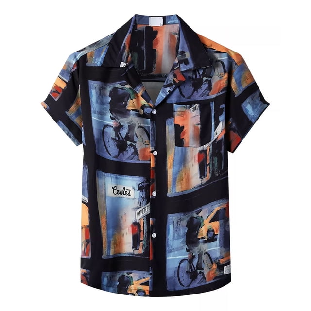 Camisas Estampada Hawaianas Hombre Manga Corta Casey Kevin