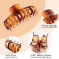 thumbnail image 3 of Paquete de 5 estilos ámbar pinzas de pelo grande para cabello grueso 3.4-4.3 pulgadas grandes clips de pelo mate para cabello fino medio marrón mariposa pinza para el pelo Feliz Sencillez, 3 of 4