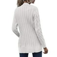 thumbnail image 1 of Qarigey Suéter de mujer con cuello en V, botón, prendas de vestir exteriores, abrigo de otoño de punto de manga larga, amarillo, L Prendas para la parte del cuerpo Beige XXL, 1 of 6