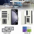 thumbnail image 4 of Dteck for Samsung Galaxy Z Fold 4 Wallet Case with 6 Credit Card Slots and S-Pen Slot,RFID Blocking Multi Card Function Magnetic Clasp Kickstand for Man Women, White, 4 of 7