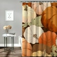 thumbnail image 2 of Shiartex Pumpkins Autumn Painting Waterproof Shower Curtain with Hooks, Machine Washable Polyester Fiber Fabric for Bathroom Decoration 36"x72, 2 of 7