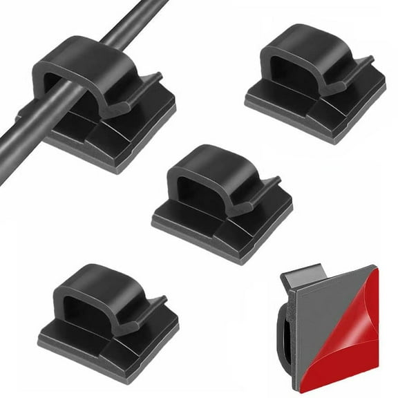 30pcs 3M Sticker Cable Clips, Car Cable Holder Wall Clips, Cable Management Clips, Cable Manager Clips for Lighting Decorations, Festivals, Home, Office, Car, etc