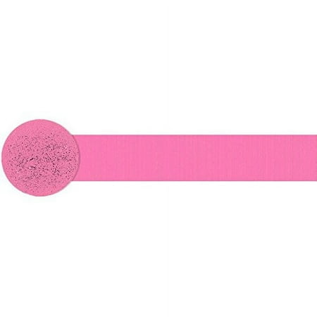 amscan 18202 Solid Rolls Crepe, 81 ft, Bright Pink