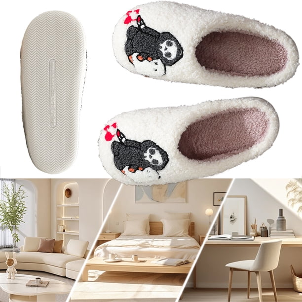 Pantuflas Peludas Suaves para Halloween Felpa Cómodas Antideslizantes Hombres Y Mujeres