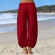 thumbnail image 5 of TaTaai Women's Solid Color Loose Fit Elastic Waist Beam Foot Long Pants Comfortable Casual Trousers with Convenient Side Pockets Versatile Daily Sports and Lounge Pants Gift, 5 of 6