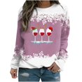 thumbnail image 1 of Chandails à Capuchon de Noël pour Femmes, T-shirt d'Hiver Imprimé Ample, Blouse à Manches Longues, Col Rond, Hauts Décontractés, Mode Féminine, Chandails à Capuchon et Chandails en Molleton en Liquidation, 1 of 3