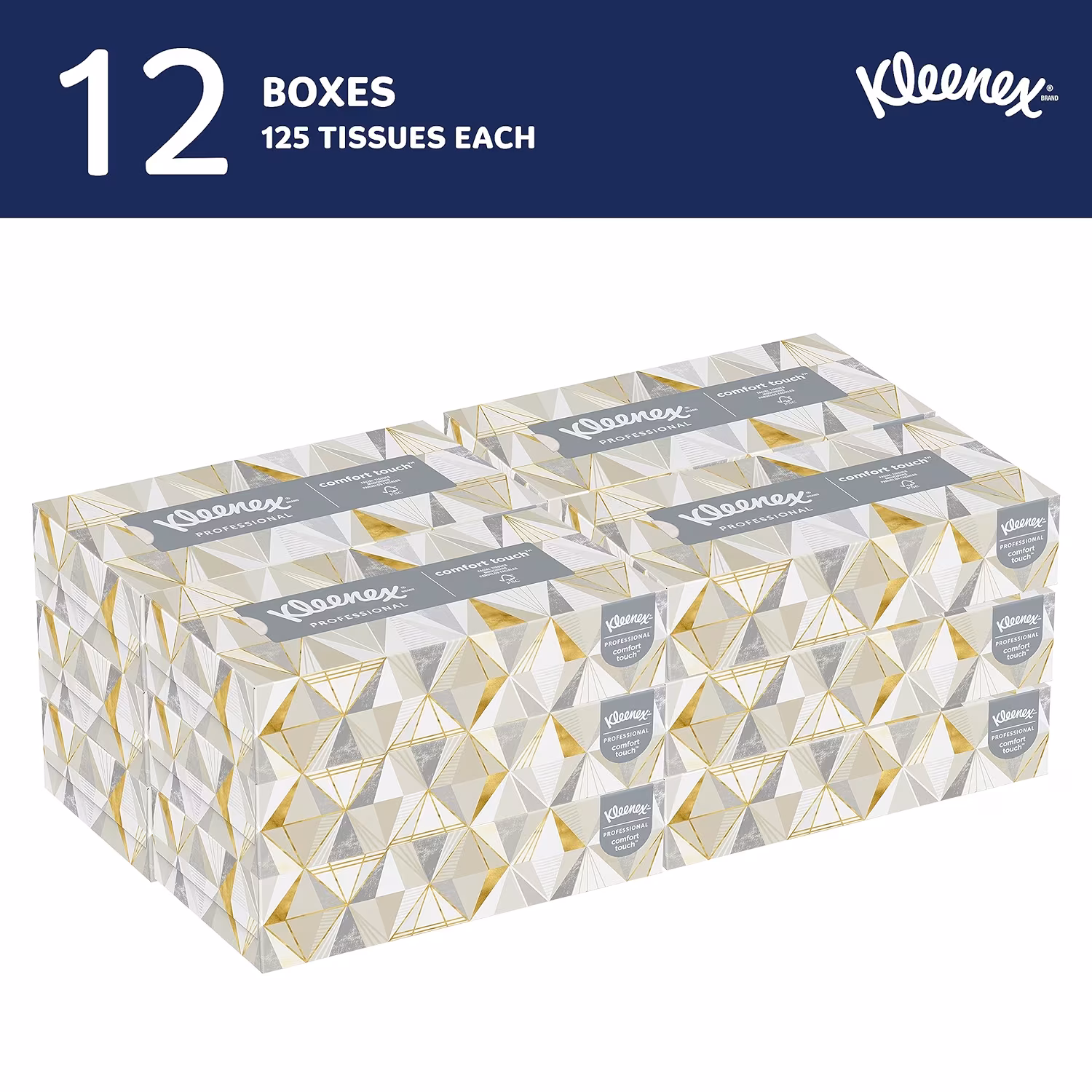thumbnail image 2 of Professional Facial Tissue (1500 count) - 2-Ply - Flat Facial Tissue Boxes for Business - 12 Boxes/Case (White), 2 of 4
