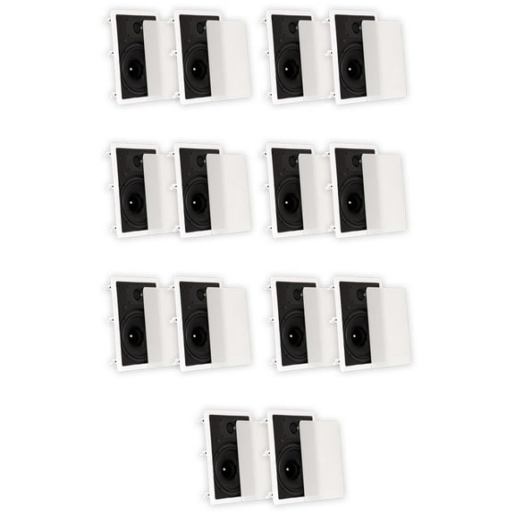 Theater Solutions TS80W In Wall 8" Speakers Surround Sound Home Theater 7 Pair Pack