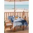 thumbnail image 2 of Outdoor Tablecloth with Umbrella Hole for Patio/Picnic/Party/Camping, Ombre Dark Blue Waterproof Table Cloth Rectangle Table Cover Washable, Modern Simple Painting Art (60"x 102"), 2 of 9