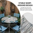 thumbnail image 4 of Gray Teal Round Fitted Tablecloth with Elastic Edge, Waterproof Table Cloth Table Cover for 55"-60" Tables, Modern Abstract Art Retro Flow Marble Tablecloths for Dining Picnic Indoor Outdoor, 4 of 9
