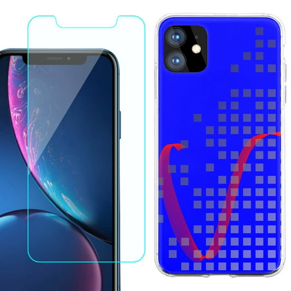 For Apple iPhone 11 Case , Slim-Fit TPU Protective Phone Case with Tempered Glass Screen Protector, by OneToughShield ® - Victory