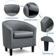 thumbnail image 5 of Alden Design Barrel Accent Chair, Gray Faux Leather, 5 of 10