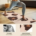 thumbnail image 4 of Beige and Brown Of Leopard Print Hot Yoga Mat Towel Non Slip for Hot Yoga - Quick-Drying Yoga Mat Cover with 4 Corner Pockets with Travel Bag - Hot Yoga Towel Non Slip 70"x26", 4 of 6