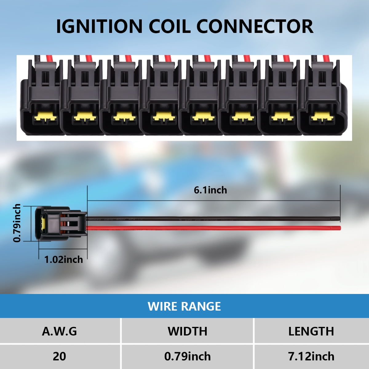 8 Pack Ignition Coils & Pigtail Wiring Harness Fits Ford F150 Explorer 5.4L Replaces DG508 1L2U-12029-AA & Heat Shrink Butt Connectors