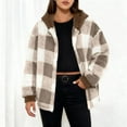 thumbnail image 5 of Ounisa Plaid Jacket for Woman Hooded Fuzzy Sherpa Fleece Jacket Button Down Plus Size Winter Coats Buffalo Plaid Shacket, 5 of 8
