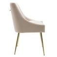 thumbnail image 3 of WestinTrends Carlo Upholstered Velvet Accent Chair with Gold Metal Legs, Tan, 3 of 8