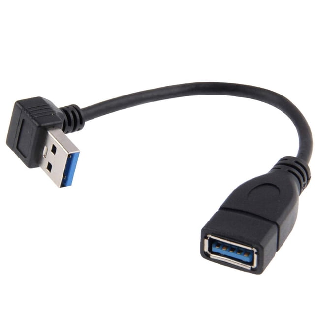 cablecc USB 3.0 Type-A Male to USB 3.0 Type-A Female Extension Cable 20cm 5Gbps 90 Degree (Down Angled)
