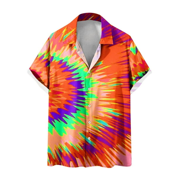 Camisas de Manga Larga para Hombres Blusa Cómoda de Cuello de Impresión, Camisa Casual de Poliéster para Uso Diario, de Fiesta Y de Primavera de Verano