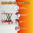 thumbnail image 4 of S-HOME 500LB Hydraulic Lift Table Cart, Scissor Lift w/4 Wheels & Safety Lock, 28.5" Height, Red, 4 of 11