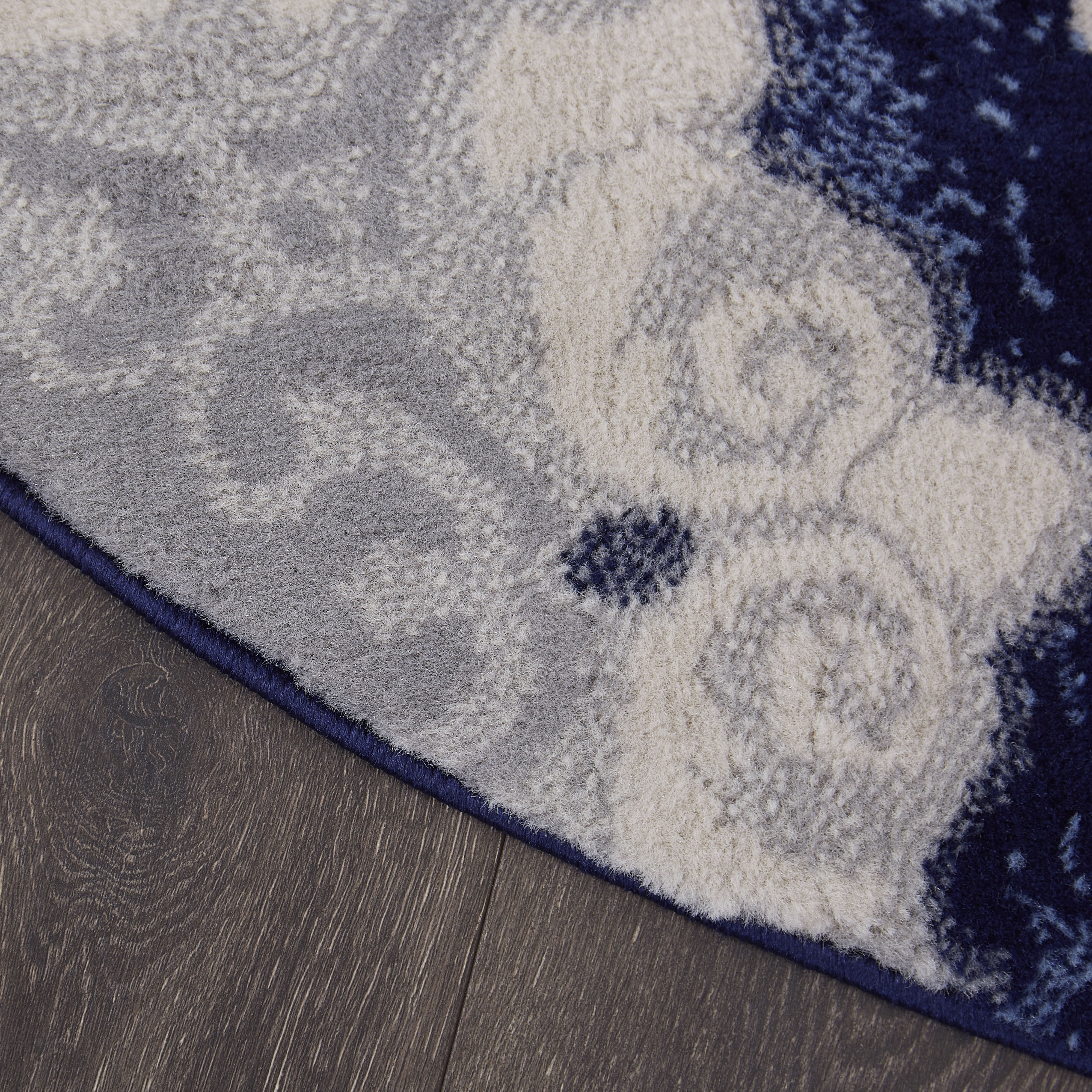 Home Dynamix Tremont Salem Transitional Medallion Area Rug, Navy Blue/Ivory, 5'2" Round