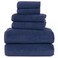 thumbnail image 3 of Somerset Home 6-Piece 100% Cotton Machine Washable Bath Towels, Navy, 3 of 4
