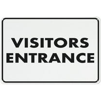 Visitors Entrance Sign 8"X12" Rust Free Aluminum Signs Outdoor, Metal Tin Sign For Home, Business, Yard
