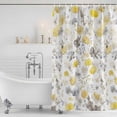 thumbnail image 4 of Yellow Grey Botanical Waterproof Fabric Shower Curtain,Spring Floral Watercolor Waterproof Fabric Shower Curtain for Bathroom Curtains Bathtubs Hotel Shower Curtains with 12 Hooks Extra Long 72x84, 4 of 8