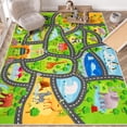 thumbnail image 1 of Car Rugs for Kids Toy Cars,78.7"X59" Animal Road Rug for Kids,Non Slip Zoo Road Map Car Track Rug,Washable Kids Carpet Playmat Rug for Playroom Bedroom Boys,Track Rug Car Play Carpet for Kids, 1 of 8