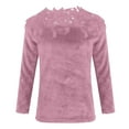 thumbnail image 5 of Sweaters For Women Floral Lace Patchwork Crewneck Knit Pullover Sweater Long Sleeve Casual Solid Color Top M Womens Sweaters, 5 of 6