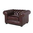 thumbnail image 6 of Home Square 2 Piece Set with Leather Chesterfield Accent Chair and Sofa in Brown, 6 of 15