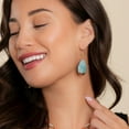 thumbnail image 2 of Howard's Nalani Teardrop Genuine Amazonite Gold Dipped Drop Earring for Women, 2 of 3
