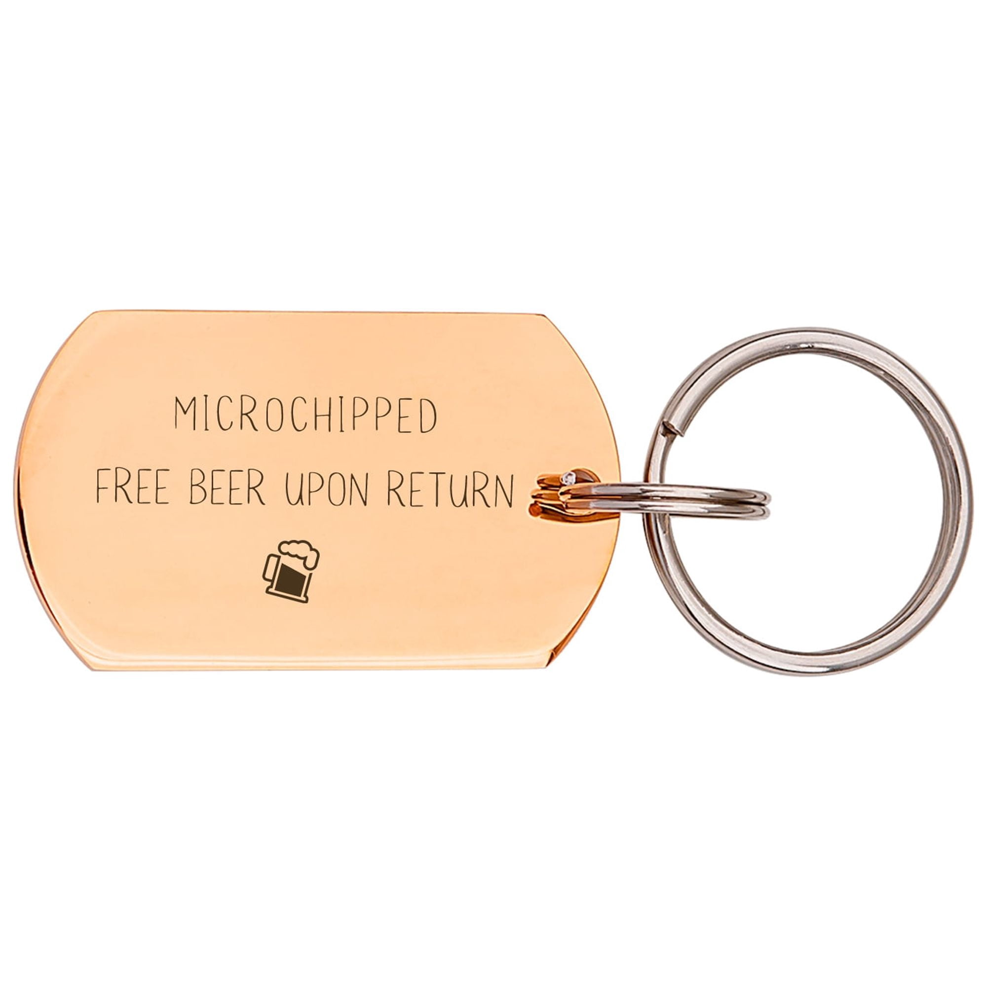 Engravable Pet Id Tag - Dog Tag with Phone Number Tag Shape - Pet Name Tag Emergency Tags for Pet Collar [Rose Gold, M, Only Front Engraving]