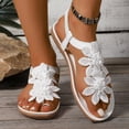 thumbnail image 2 of Rokment Women's Lace Crochet Flower Flip Flops Comfortable Orthopedic Platform Wedge Slingback Dressy Walking Sandals for Beach Summer 2026 White Size 9.5, 2 of 7