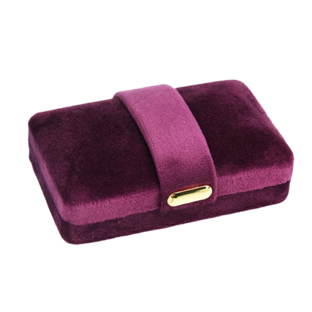 Yuarrent Joyero de terciopelo Estuche para anillo de bodas Pendiente Espárragos Collar Multifunción Regalo Empaquetado Titular Celebración Almacenamiento y organización del hogar Púrpura Yuarrent HA076034-01