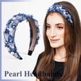 thumbnail image 2 of Diadema de mezclilla anudada para mujer Diadema ancha Accesorios para el cabello de moda para niñas Tocado con joyas brillantes Accesorios de mezclilla para mujer, 2 of 5