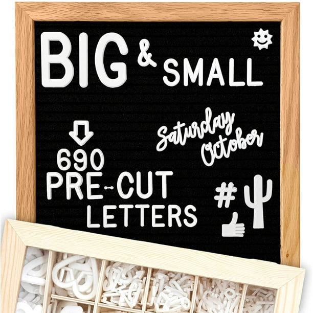 Felt Letter Board 10x10 +2sets PRECut Letters +Stand +UPGRADED WOODEN