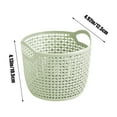 thumbnail image 3 of Plastic Storage Basket, Indoor Storage Organizer, Imitation Rattan Desktop Storage Basket with Double- Openings, Durable Lightweight Plastic, Green Blue Pink Colors, 3 of 8
