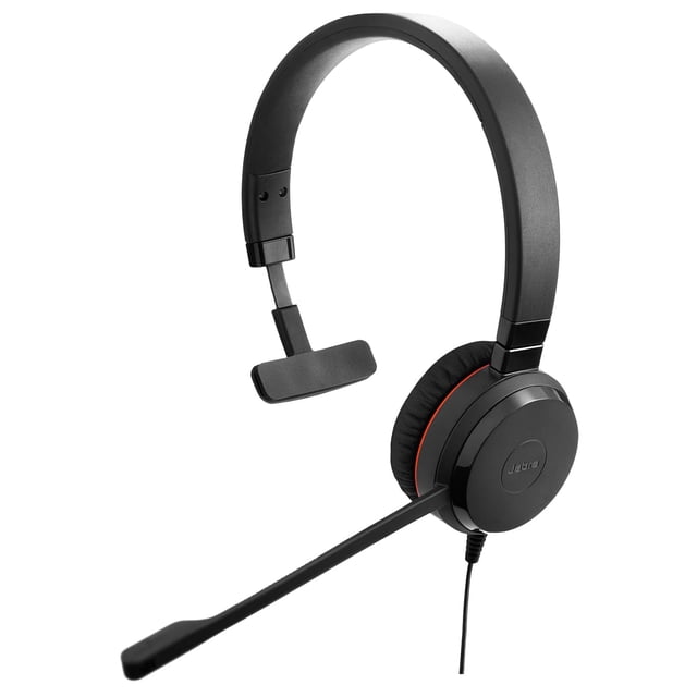 Auricular Jabra Evolve 20 SE con cable USB-A y USB-C de un solo oído