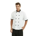 thumbnail image 2 of TopTie Unisex Short Sleeve Cooking Chef Coat Jacket with Adjustable Hat-Black White-XXL, 2 of 5